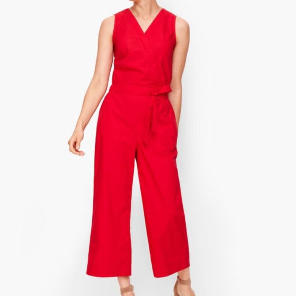 Talbots Tie-Front Poplin Jumpsuit
